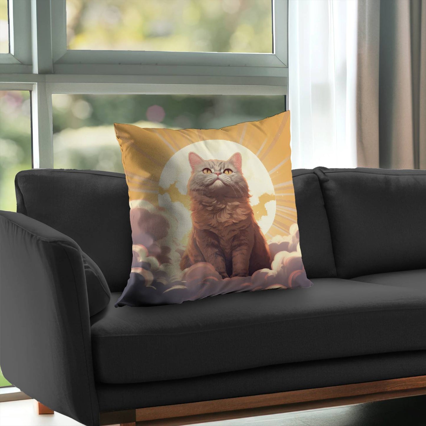 Intangible purr - Throw pillow - Print on demand