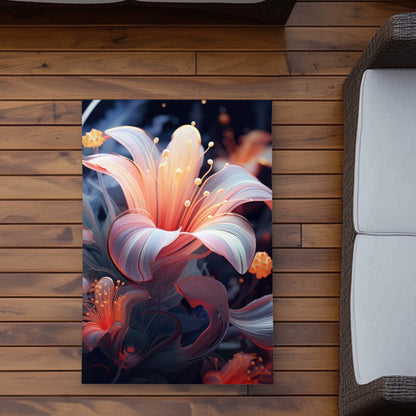 Astral Bloom - Black Outdoor Area Rug for Home Decor