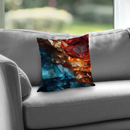 Coussin décoratif en sergé de polyester à contraste minéral - Accessoire de décoration intérieure