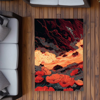 The Big Burn - Yellow Outdoor Area Rug for Home Decor