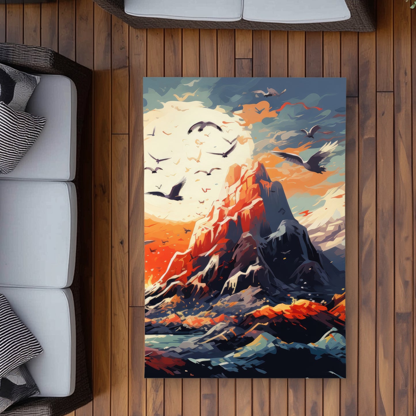 Towards Danger Gray Outdoor Area Rug | Stylish Home Decor