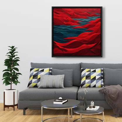 Red Sea - Red Framed Canvas Art for Home Decor