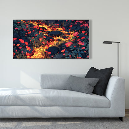Dodging nature - 36"x36" Framed canvas