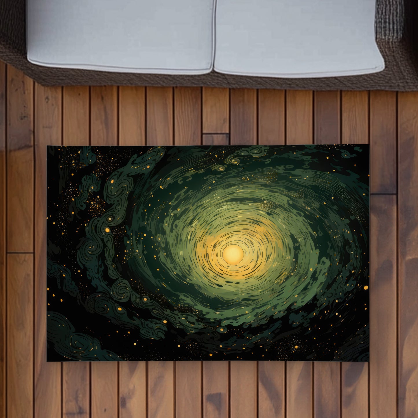 Swirling gases - Green Outdoor Area Rug for Home Decor