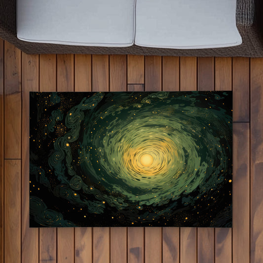 Swirling gases - Green Outdoor Area Rug for Home Decor