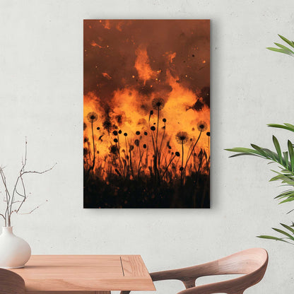 Ablaze - Black Canvas Home Decor for Modern Elegance