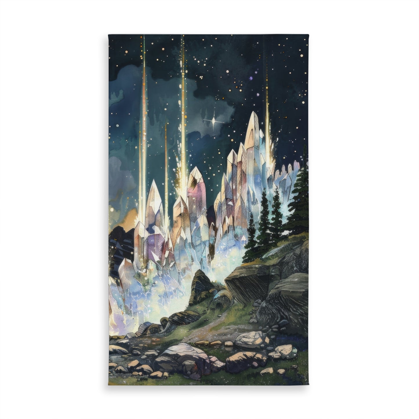 Magical beams Purple Indoor/Outdoor Tablecloth for Home Decor