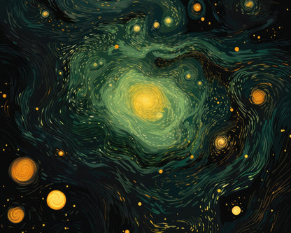 Illuminated in Space - Black Braided Polyester Placemat