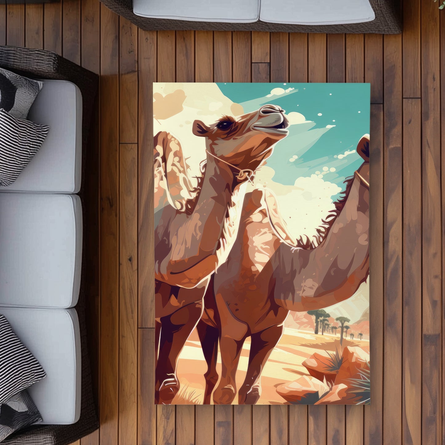 Two Camels Turquoise Outdoor Area Rug | Home Decor Essentials