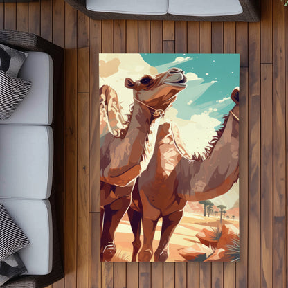 Two Camels Turquoise Outdoor Area Rug | Home Decor Essentials