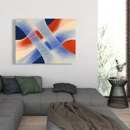 Abstract Threading - White Canvas Home Decor Art Piece