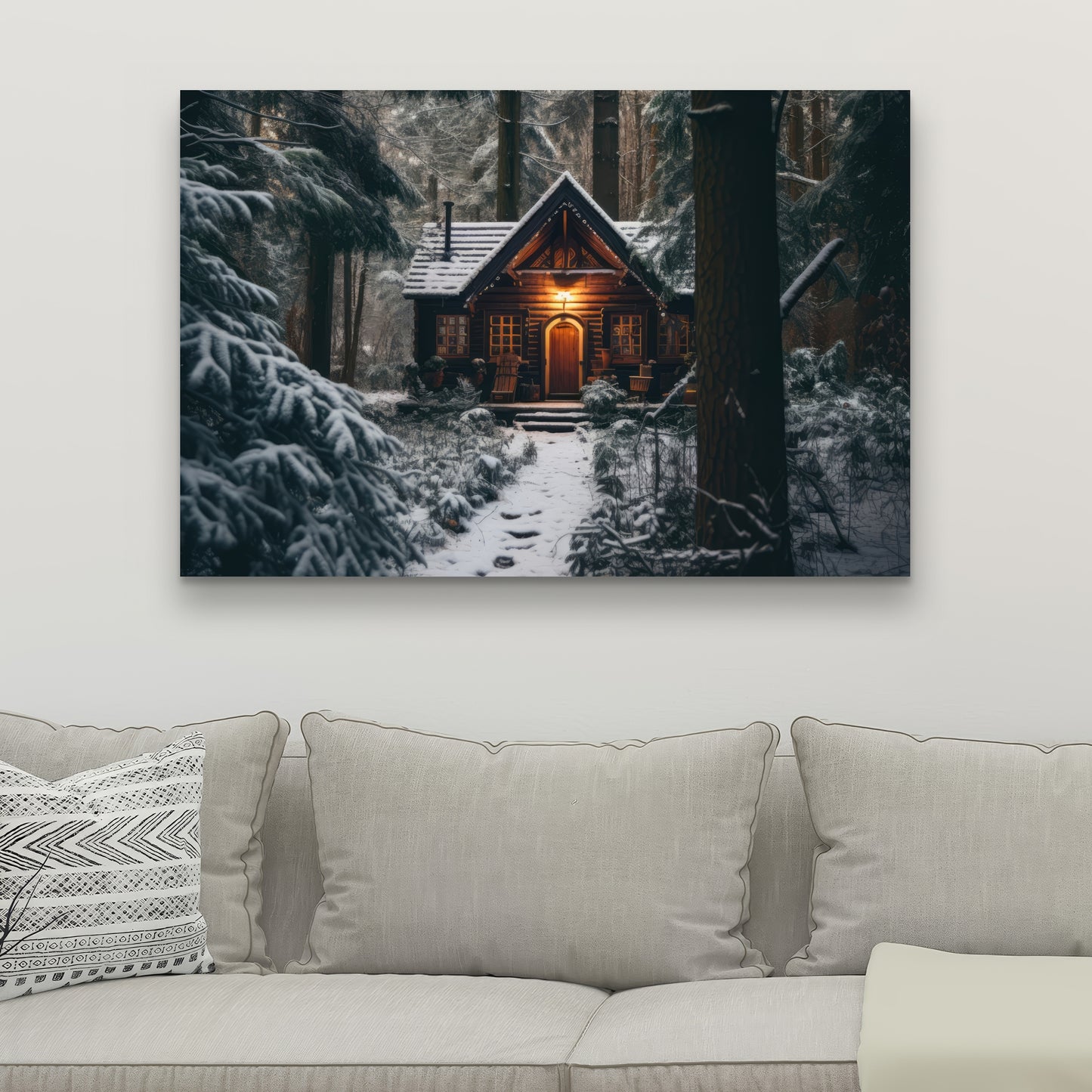 The lone cabin - 32"x32" Canvas