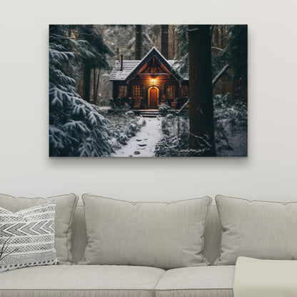 The lone cabin - 32"x32" Canvas