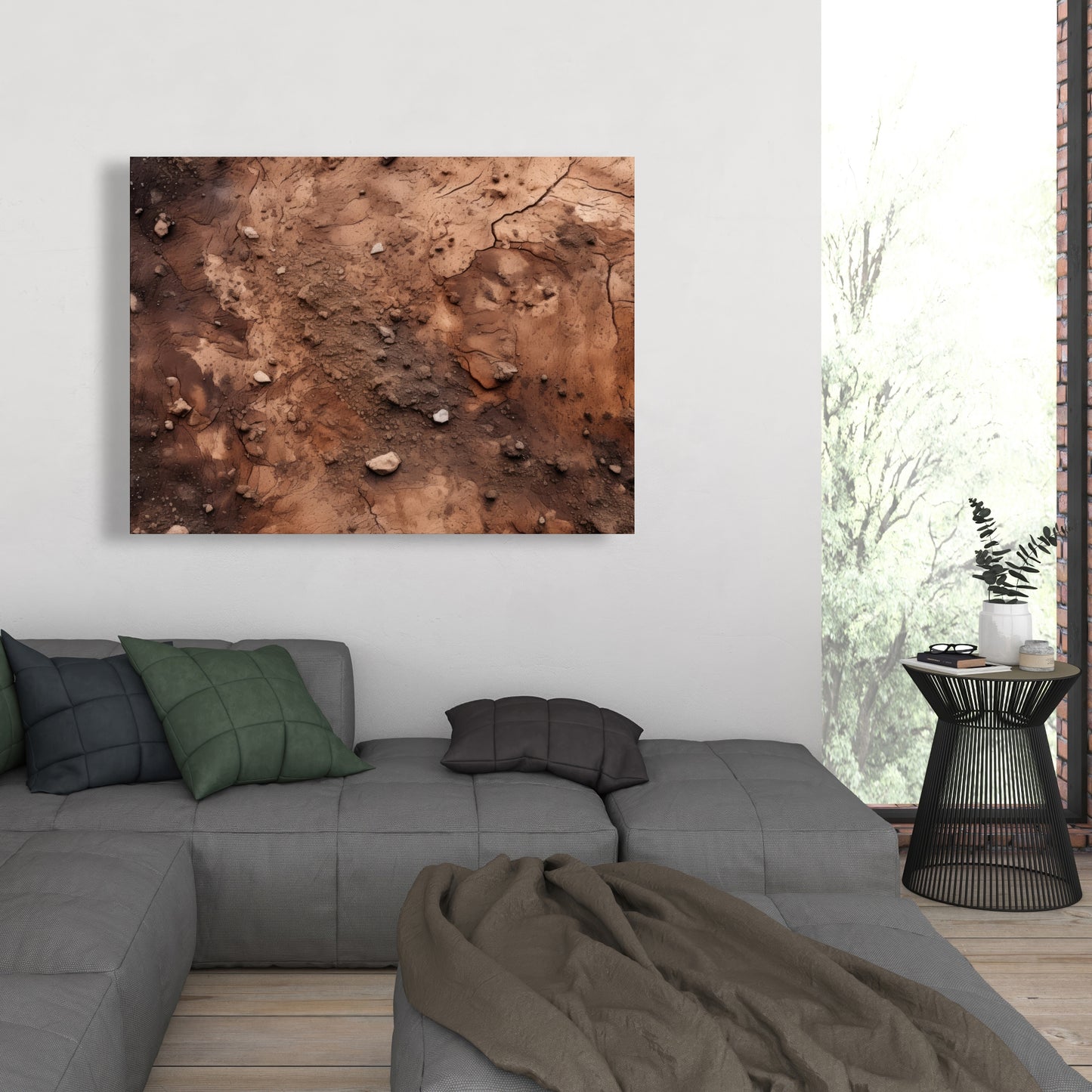 Mud and stones - 32"x32" Canvas