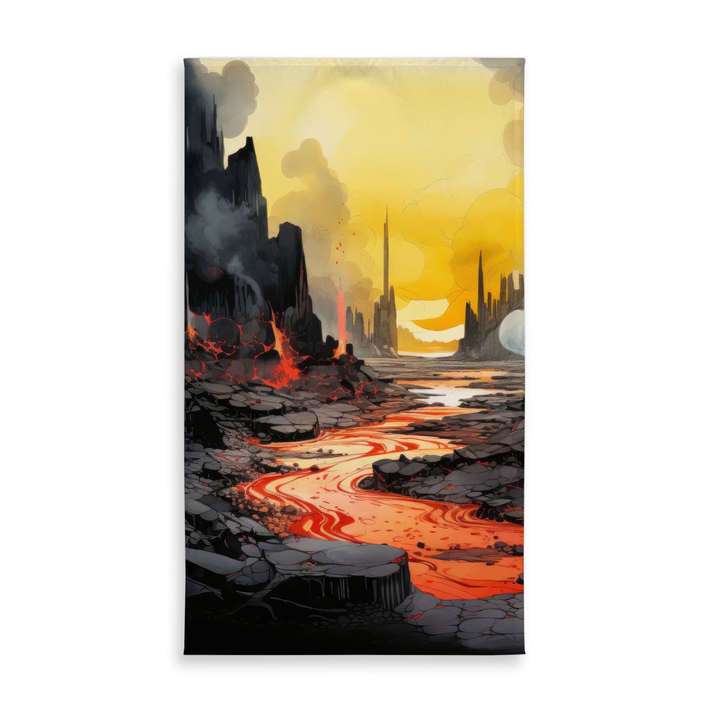 Charred Yellow Indoor Outdoor Tablecloth for Home Decor