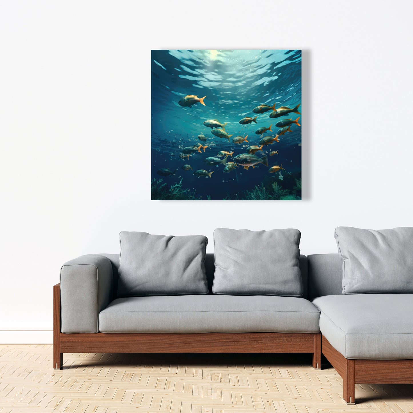 Shallow Swim - Beige Canvas Home Decor for Elegant Spaces