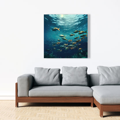 Shallow Swim - Beige Canvas Home Decor for Elegant Spaces