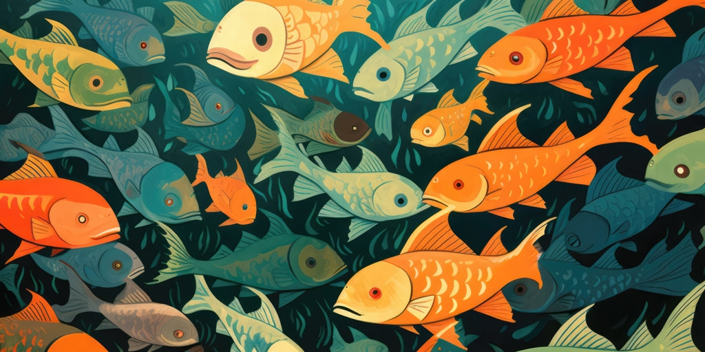 Simple fishes - Desk mat - Print on demand