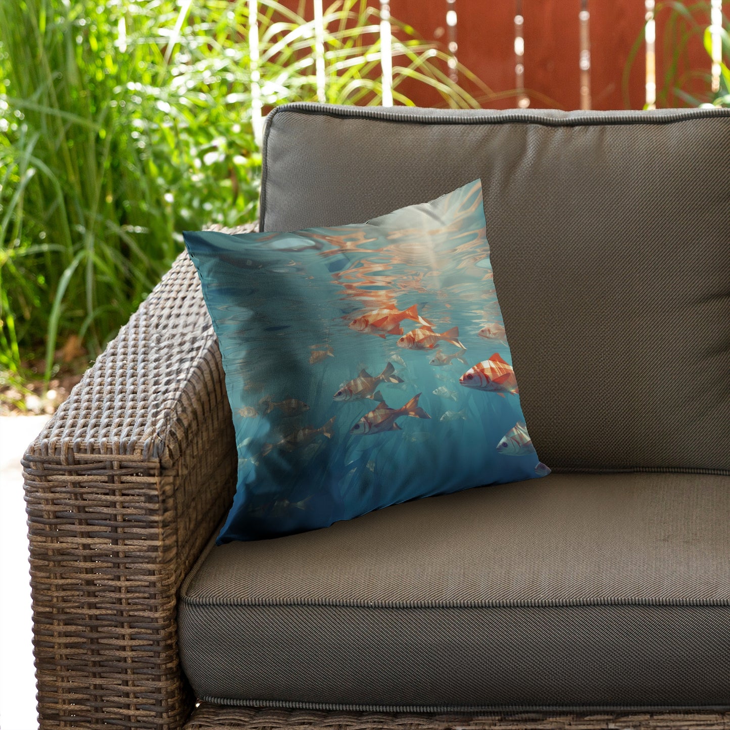 Surface tension Orange Poly Twill Throw Pillow - Home Decor