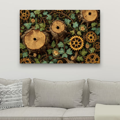 Hiding gears - 24"x24" Canvas