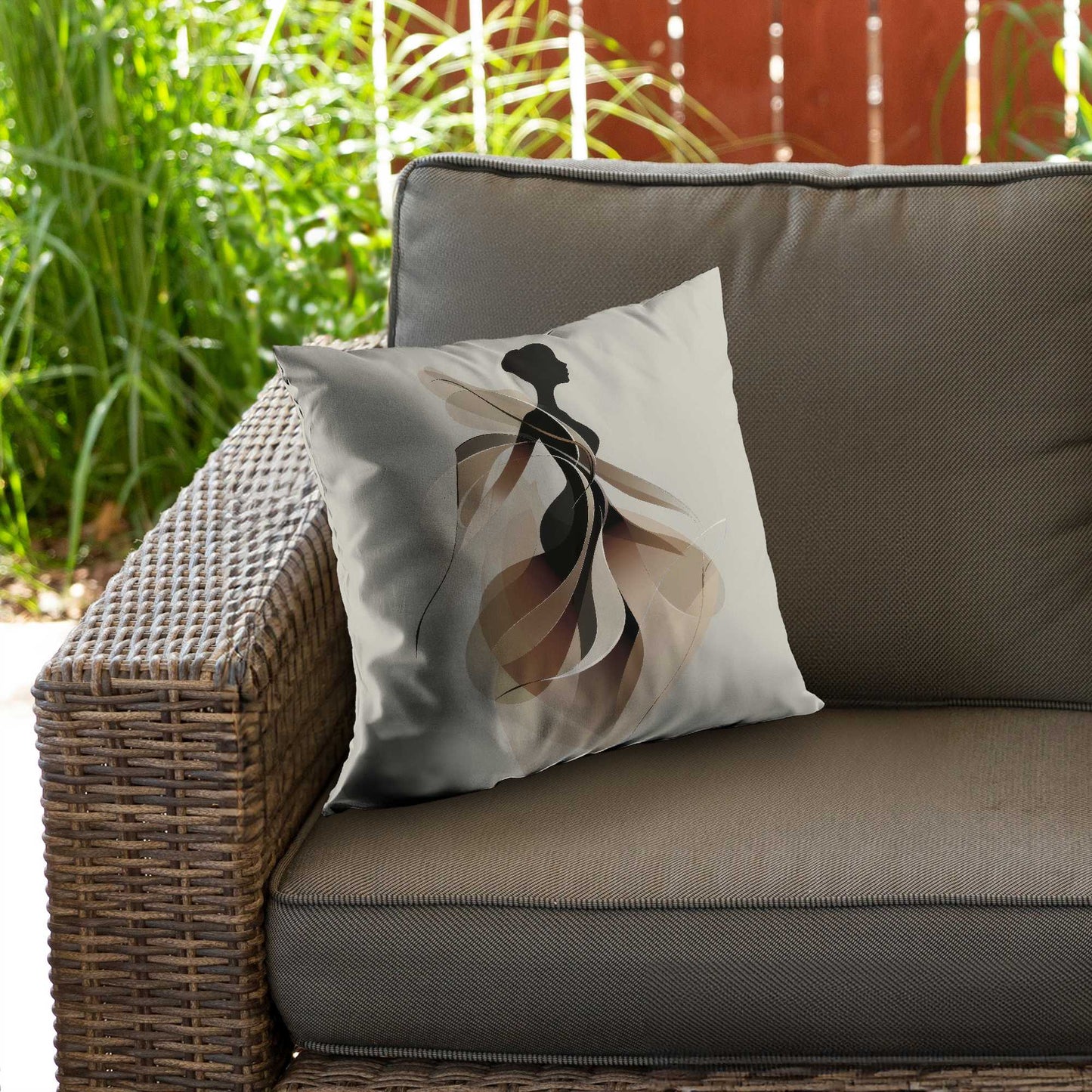 Classy Silhouette Poly Twill Throw Pillow - Chic Home Decor