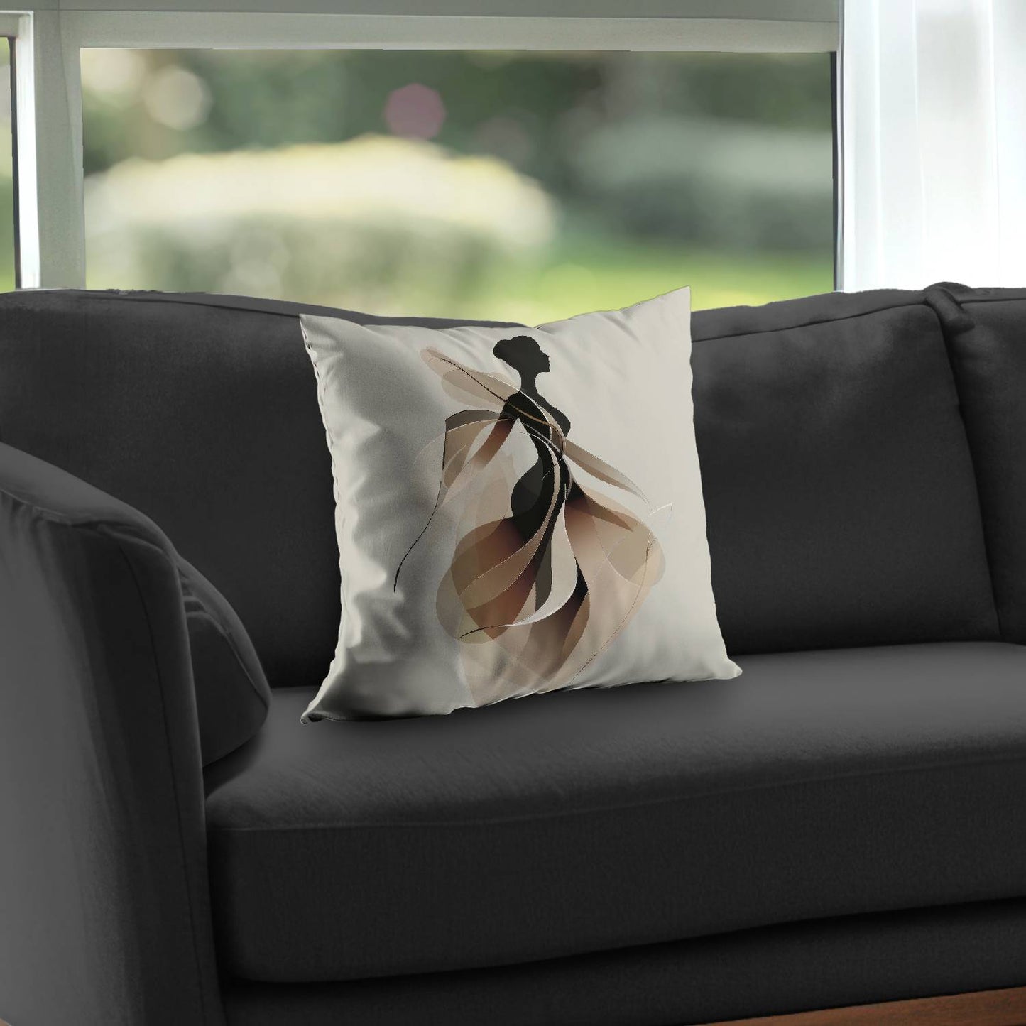 Classy Silhouette Poly Twill Throw Pillow - Chic Home Decor