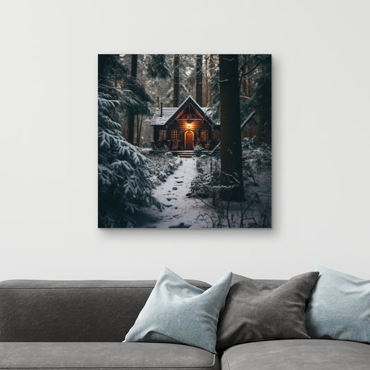 The lone cabin - 32"x32" Canvas