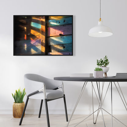 Casting Rainbows - Green Framed Canvas for Home Decor