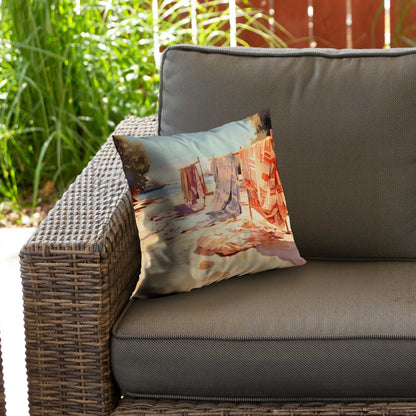 Warm Sands Poly Twill Throw Pillow - Cozy Home Decor Accent