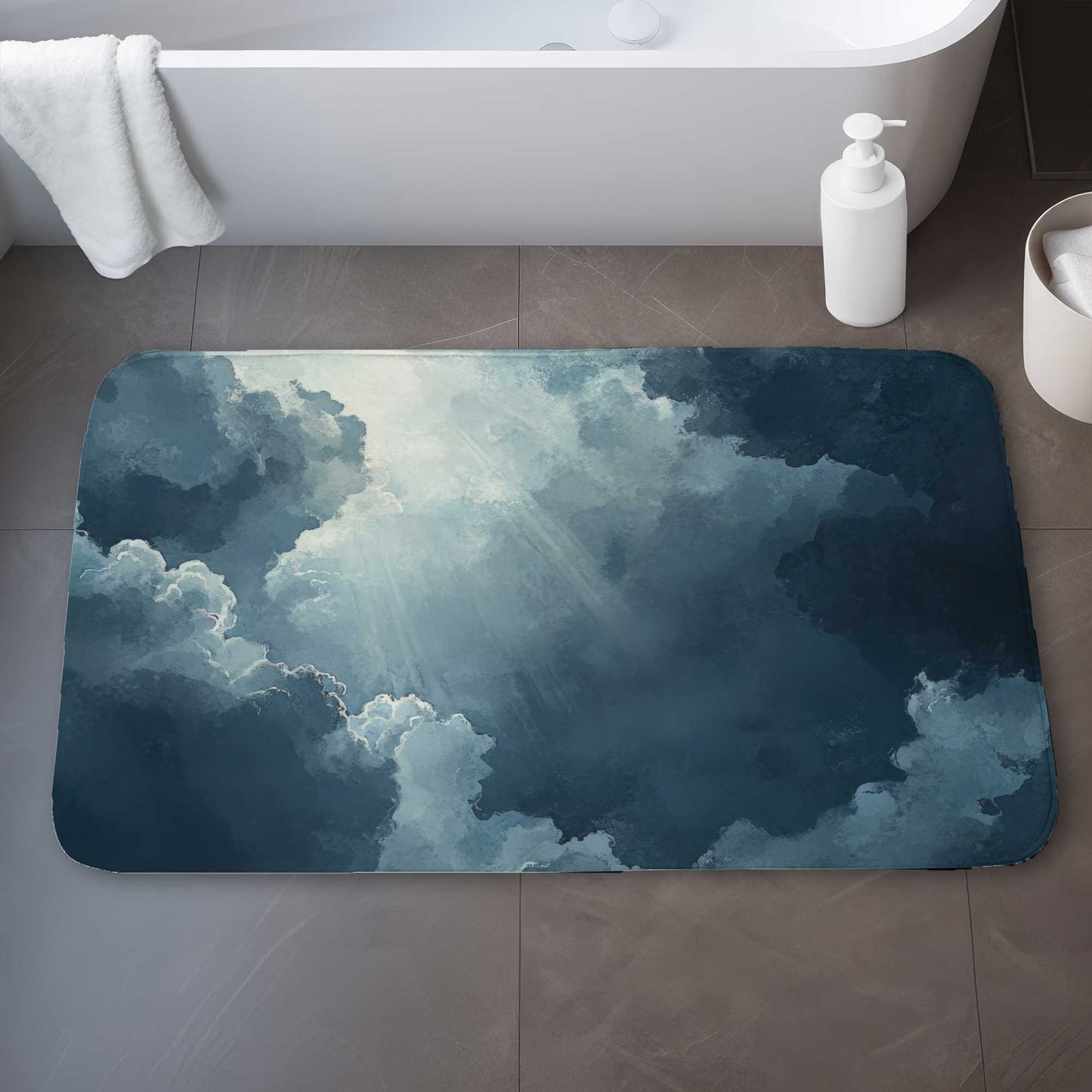 Afterglow White Bath Mat - Stylish Home Decor Essential