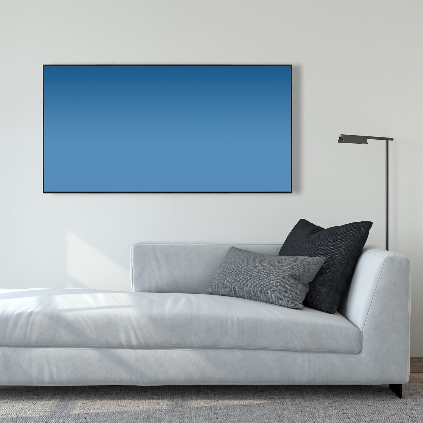 Dark Blue Gradient - Blue Framed Canvas for Home Decor
