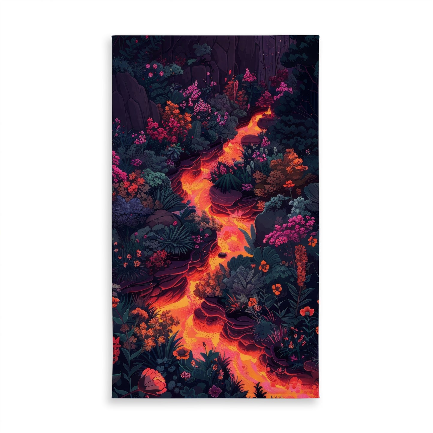 Flowing magma Red Indoor Outdoor Tablecloth for Home Decor