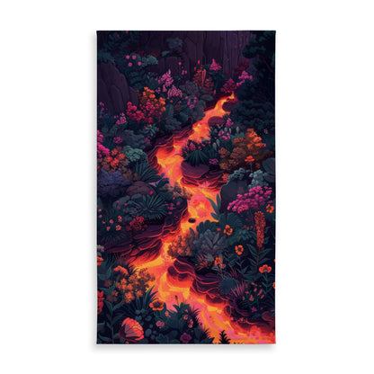 Flowing magma Red Indoor Outdoor Tablecloth for Home Decor