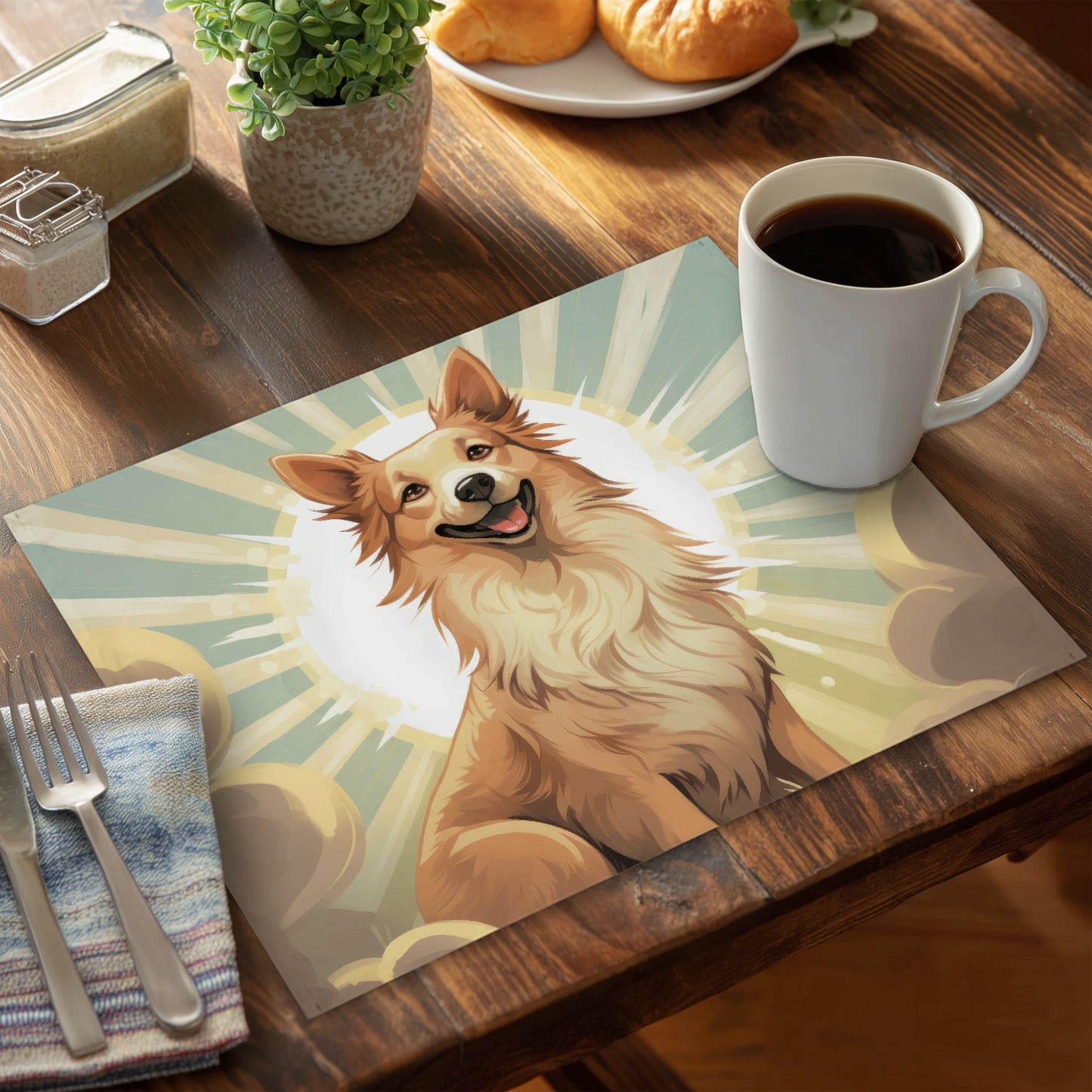 C'est qui le bon toutou - Set de table en polyester pour la décoration intérieure