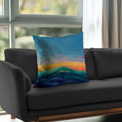 Watercolors Poly Twill Throw Pillow - Stylish Home Decor
