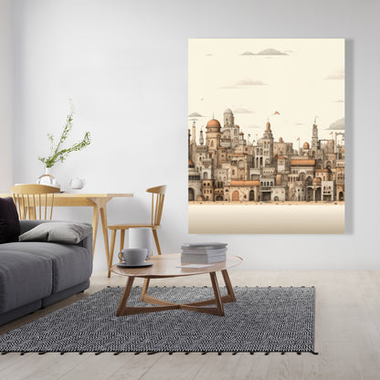 The Old Town - Brown Canvas Art for Home Decor | Stylish Wall Art