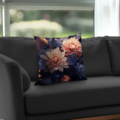 Pink and Purple Black Poly Twill Throw Pillow - Home Decor Insert