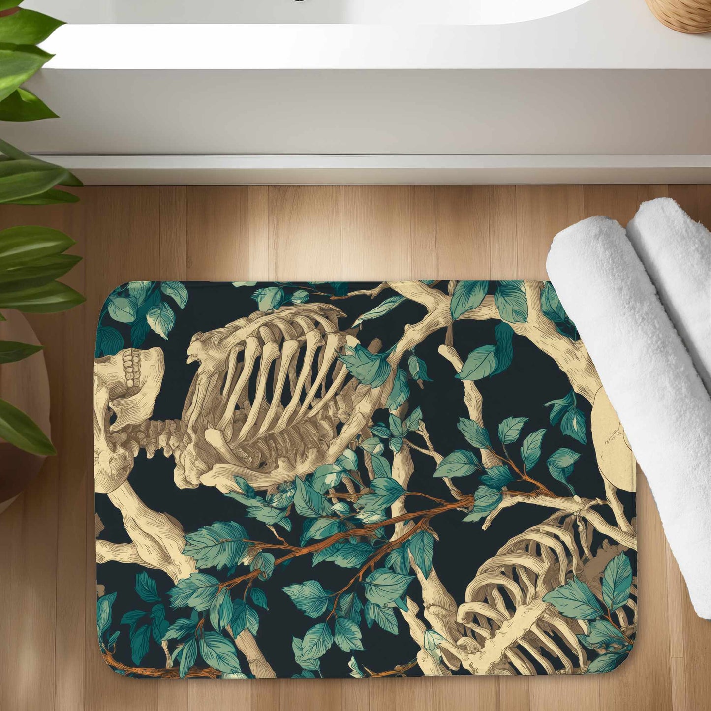 Sticks and Skulls Bath Mat | Stylish Home Decor Rug