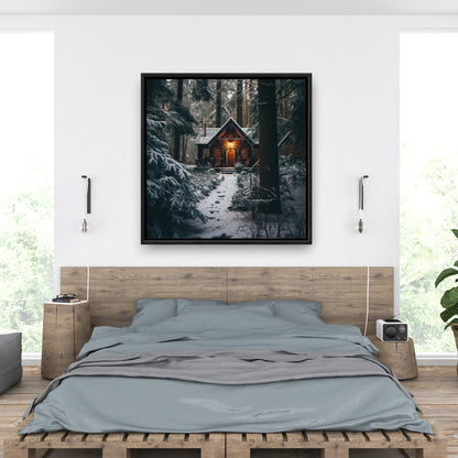 The lone cabin - 36"x36" Framed canvas