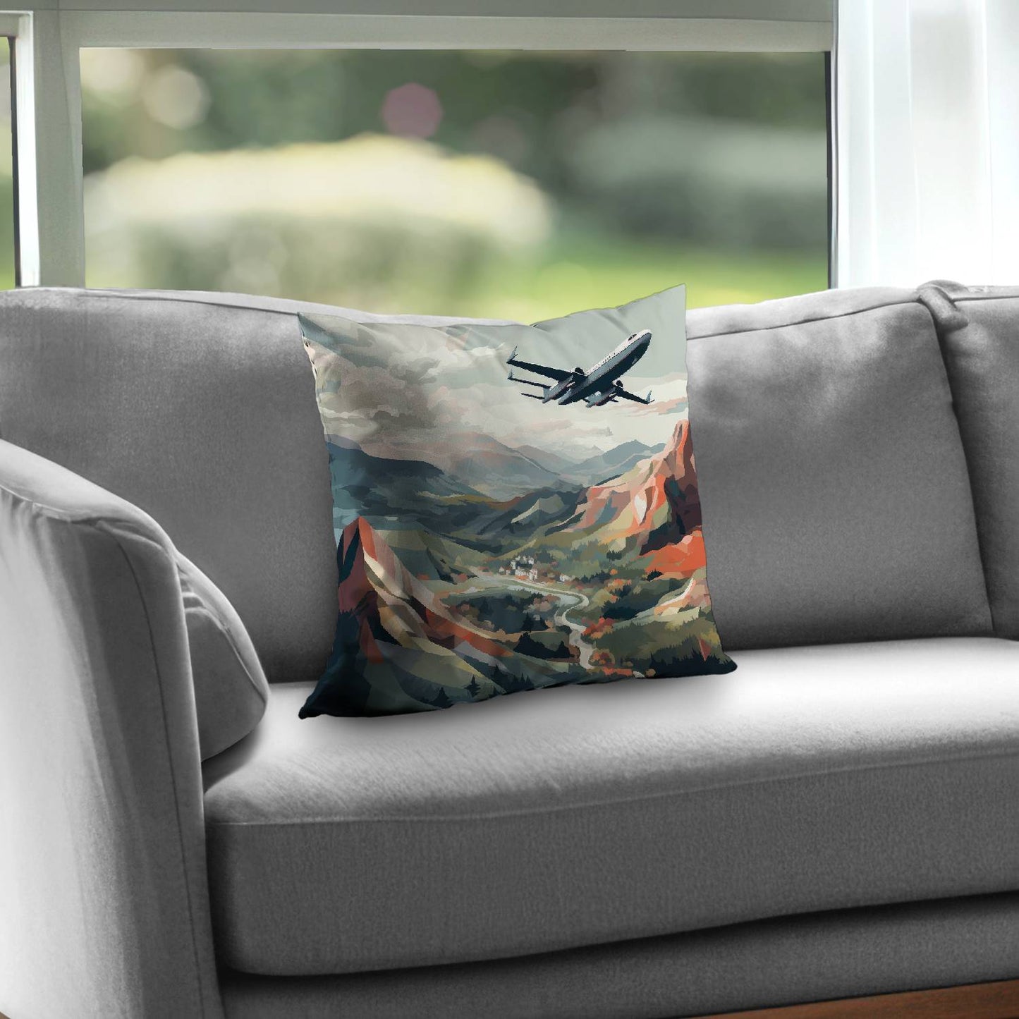 Shallow flight - Throw pillow - Print on demand