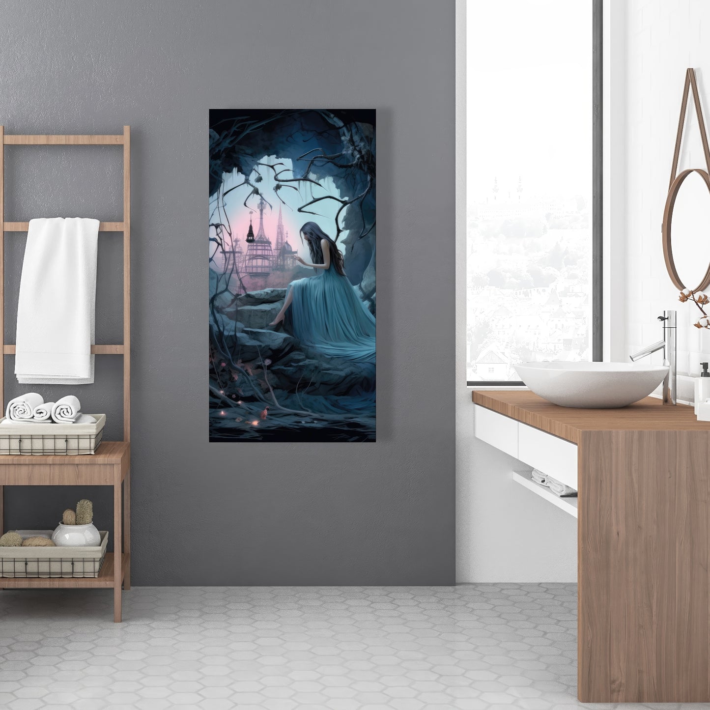 Morose Cave - Pink Canvas Home Decor for Elegant Spaces