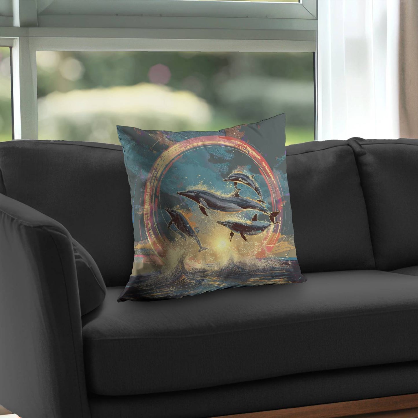 Jump - Throw pillow - Print on demand