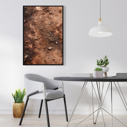 Mud and Stones | Brown Framed Canvas Home Decor Art
