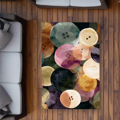 Tapis d'extérieur coloré avec motif « boutons dansants » pour la décoration intérieure