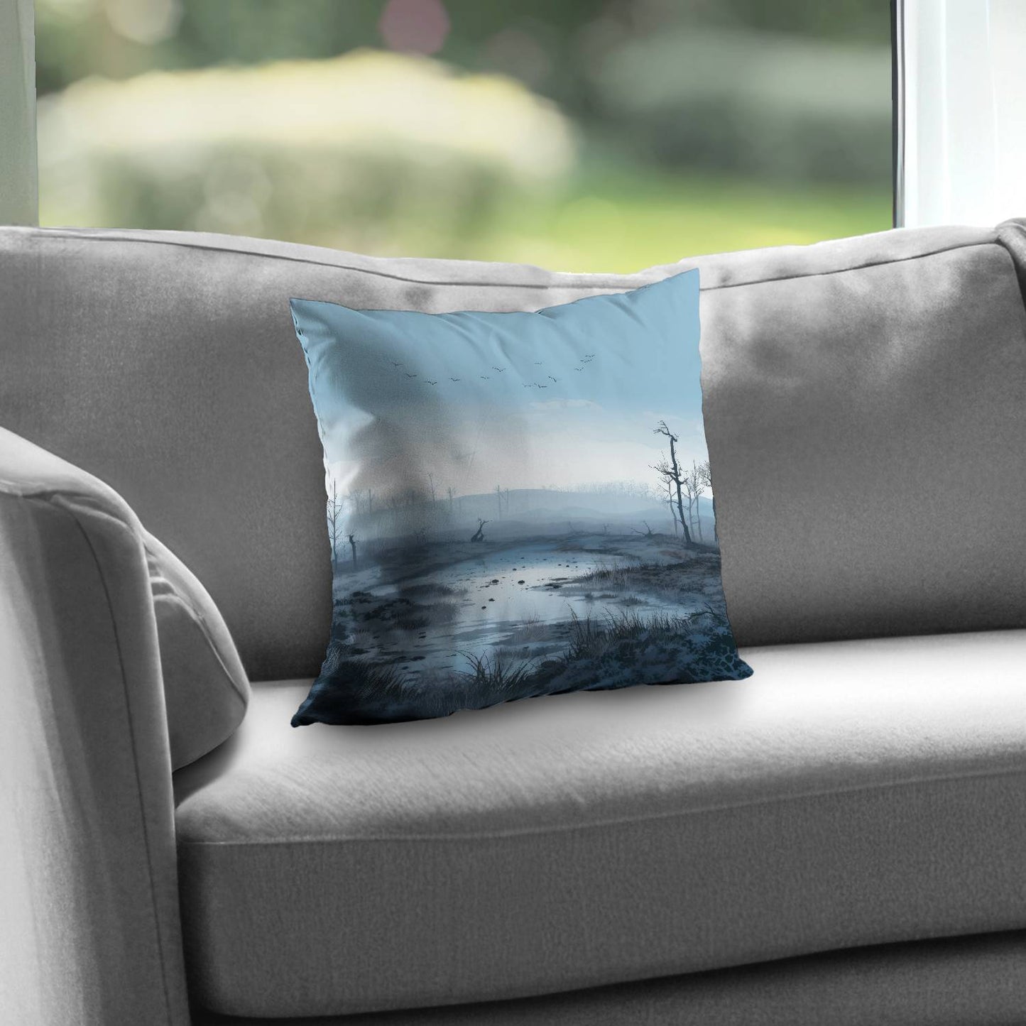 Swampy lands - Throw pillow - Print on demand