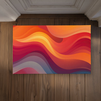 Sunlit Fog Orange Indoor Outdoor Door Mat - Home Decor
