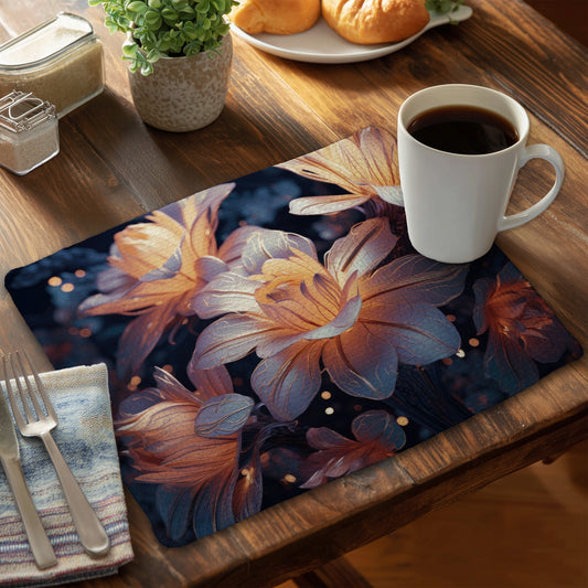Pixie Flowers - White Braided Polyester Placemat for Home Decor