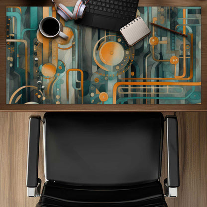 Astrological Machinery Gold Desk Mat | Home Decor Essential