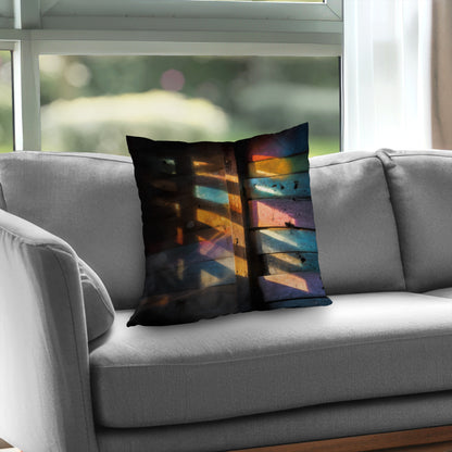 Casting Rainbows Poly Twill Throw Pillow | Home Decor Accent