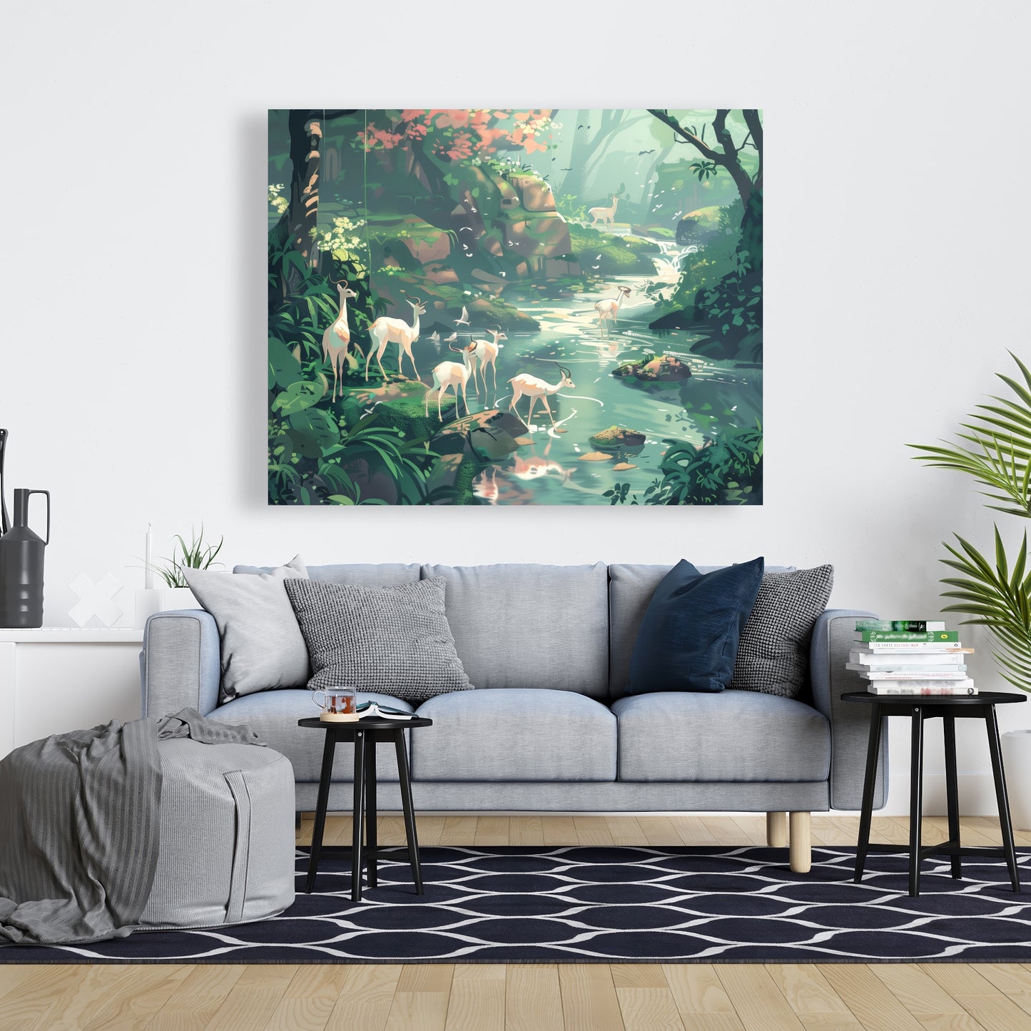 Sipping - Turquoise Canvas Art for Chic Home Decor